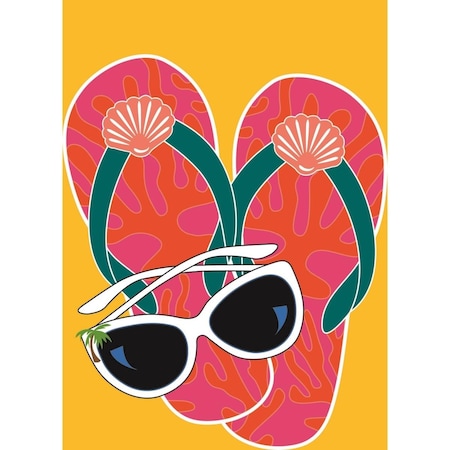 Magnolia Garden Flags 29 x 42 in Sunglasses Flip Flops Burlap Garden Flag Large M000005